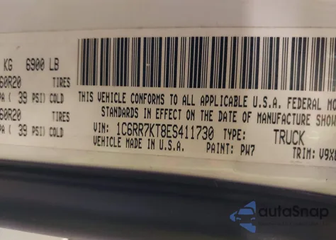 2014 Ram 1500 Express из США, поврежденный, VIN 1C6RR7KT8ES411730